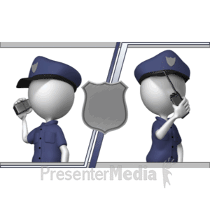 Two Security Guards On Walkie Talkies | 3D Animated Clipart for PowerPoint  