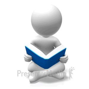 Sit A While Reading Book | 3D Animated Clipart for PowerPoint -  