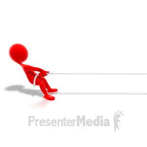 Single Figure Pulling Rope  3D Animated Clipart for PowerPoint 
