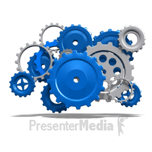 Mechanical Gear Group | 3D Animated Clipart for PowerPoint -  