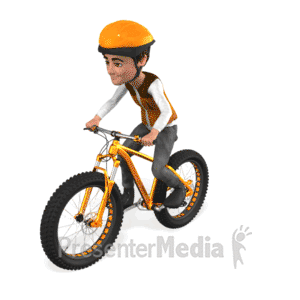 Grant Fat Bike Cyclist | 3D Animated Clipart for PowerPoint -  