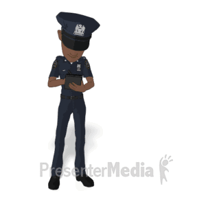 Policeman Write A Ticket | 3D Animated Clipart for PowerPoint -  