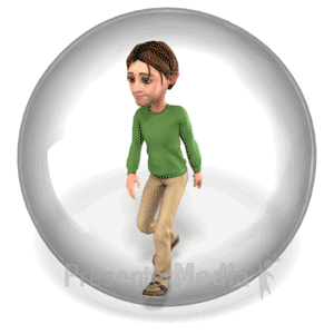 Man Walking In Bubble | 3D Animated Clipart for PowerPoint -  