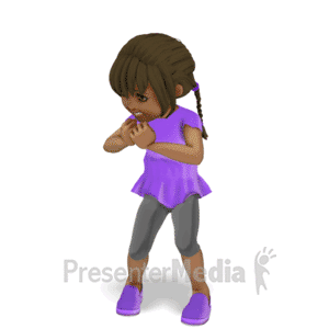 Young Girl Scared | 3D Animated Clipart for PowerPoint 