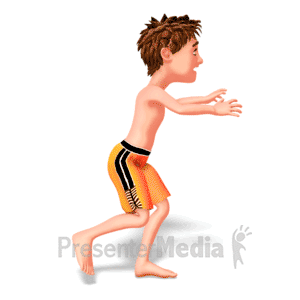 Man Swimming Trunks Run Scared | 3D Animated Clipart for PowerPoint -  