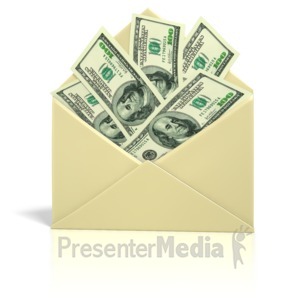 ID# 1305 - Envelope Money - Presentation Clipart