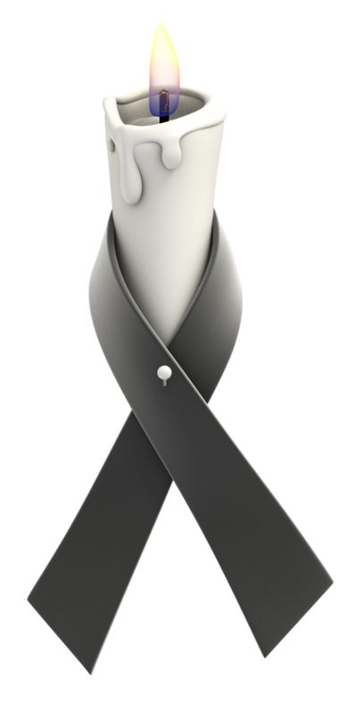 Black Ribbon Candle  Great PowerPoint ClipArt for Presentations