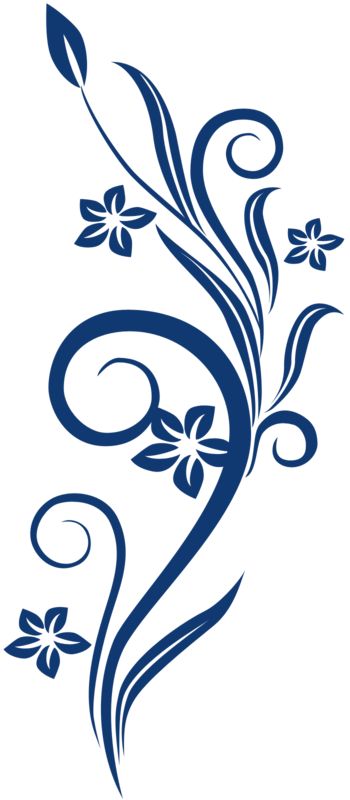 blue flowers and vines clip art