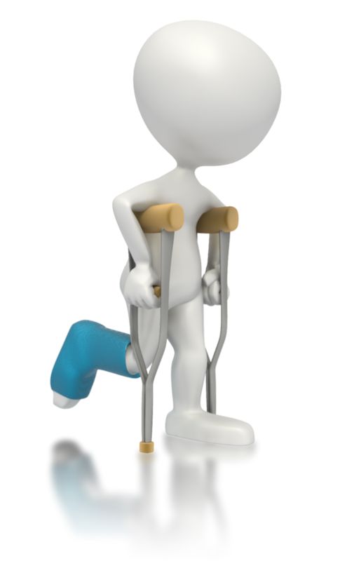 Stick Character on Crutches | Great PowerPoint ClipArt for Presentations -  