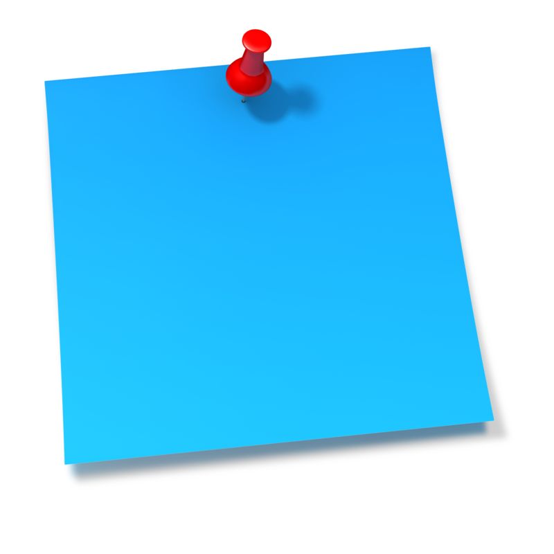 Thumbtack In Blue Sticky Note  Great PowerPoint ClipArt for Presentations  