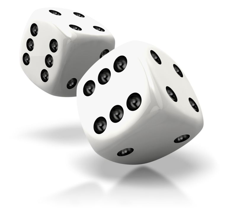 Pair Of White Dice Rolled | Great PowerPoint ClipArt for Presentations -  