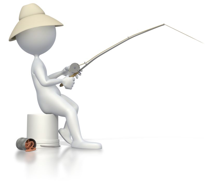 Stick Figure Fishing  Great PowerPoint ClipArt for Presentations 