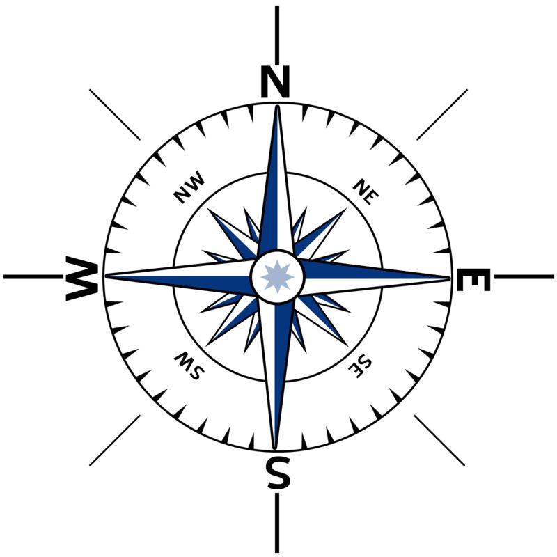 Nautical Compass Outline  Great PowerPoint ClipArt for