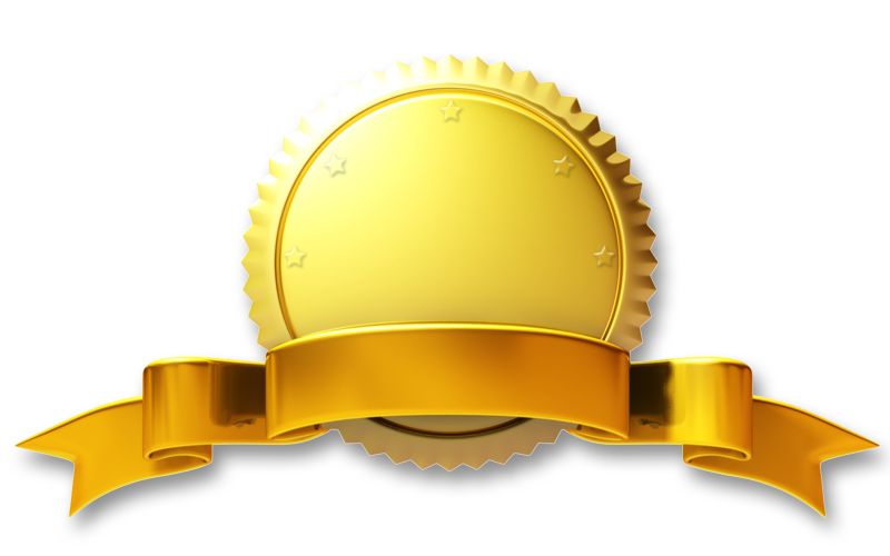 Gold Seal Gold Ribbon  Great PowerPoint ClipArt for Presentations 