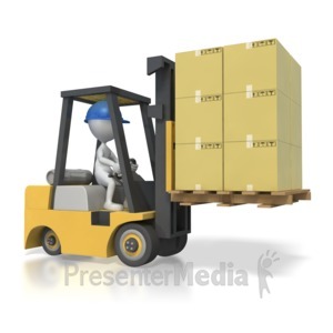 Forklift Lifting Load 3d Animated Clipart For Powerpoint Presentermedia Com