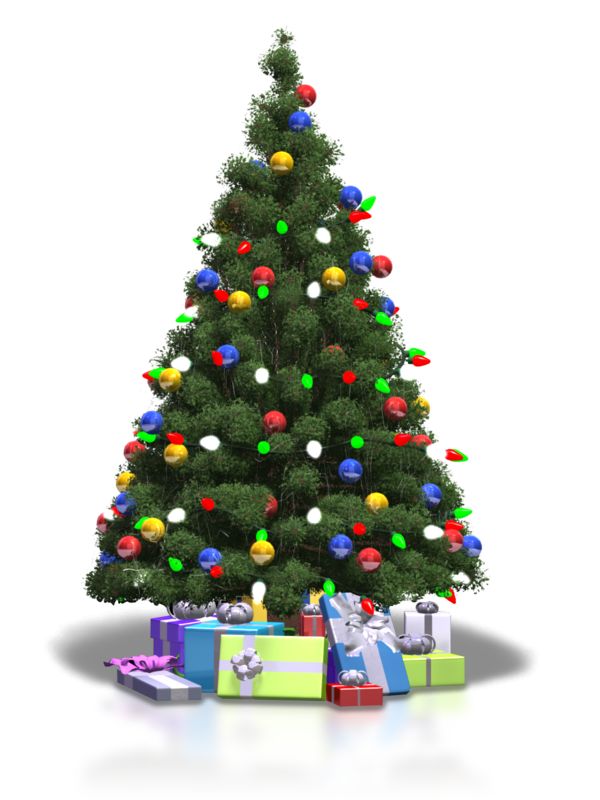 Christmas Tree Shiny Lights | Great PowerPoint ClipArt for Presentations -  