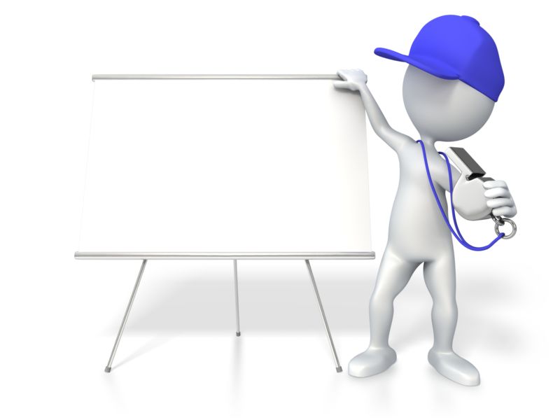Coach With Whiteboard  Great PowerPoint ClipArt for Presentations 
