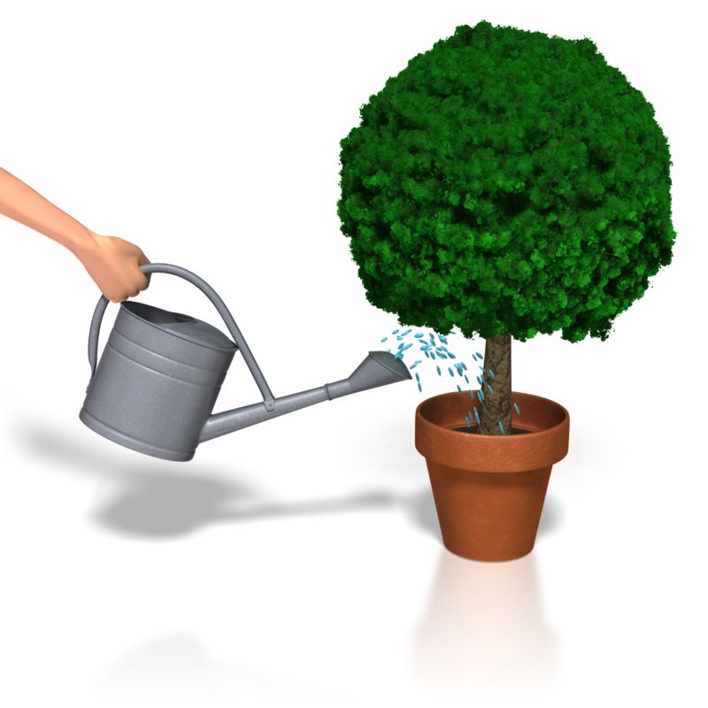 watering plant clipart