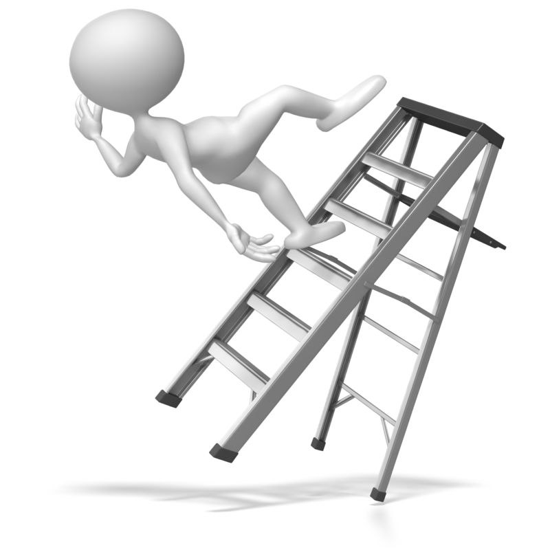 Stick Figure Falling Off Ladder  Great PowerPoint ClipArt for  Presentations 