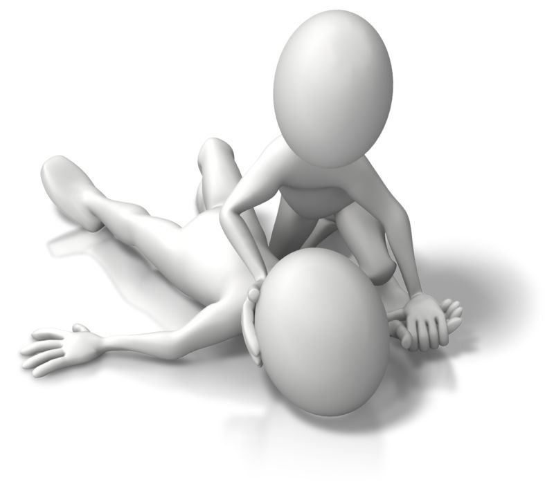 checking an unconscious person clipart