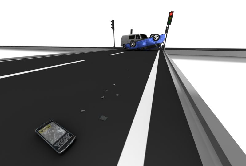 texting car crash clip art