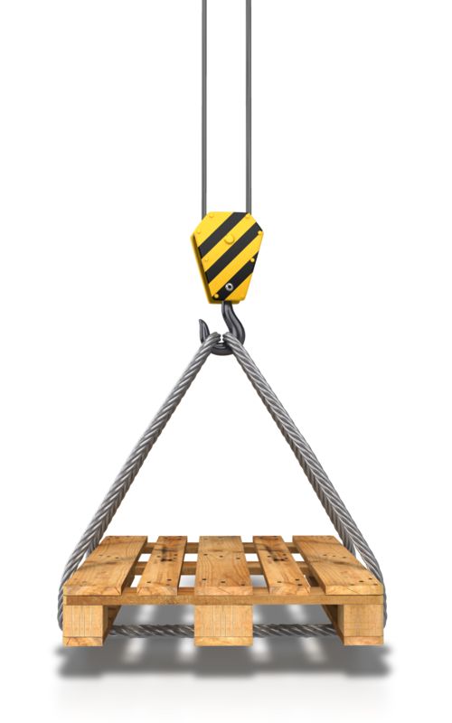 Hook Crane Carrying Pallet  Great PowerPoint ClipArt for Presentations 