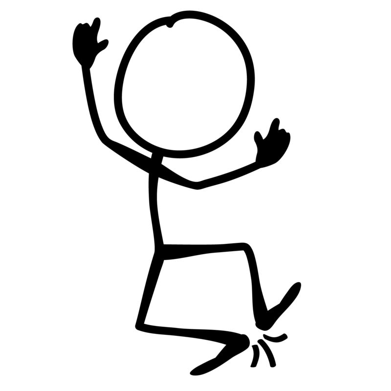 excited stick person
