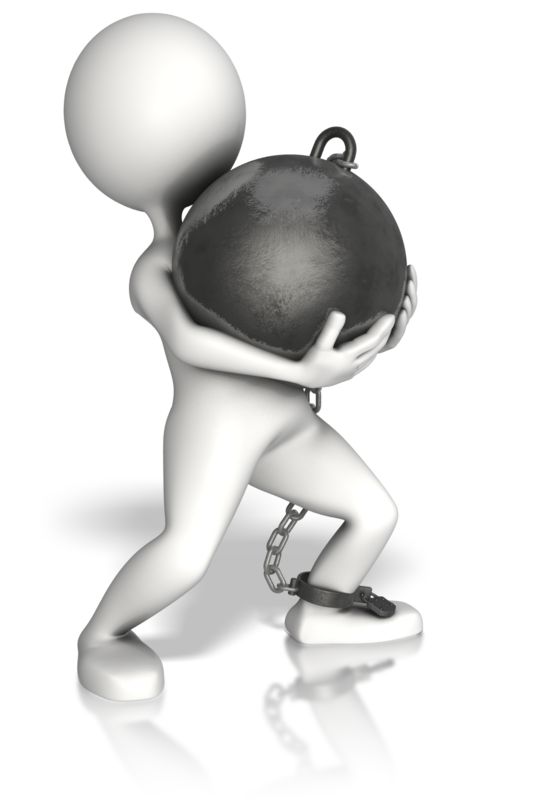 Walking With A Ball And Chain  Great PowerPoint ClipArt for Presentations  