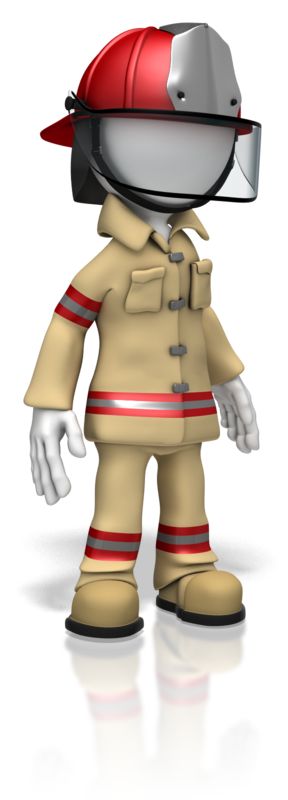 Firefighter Spraying Hose  Great PowerPoint ClipArt for