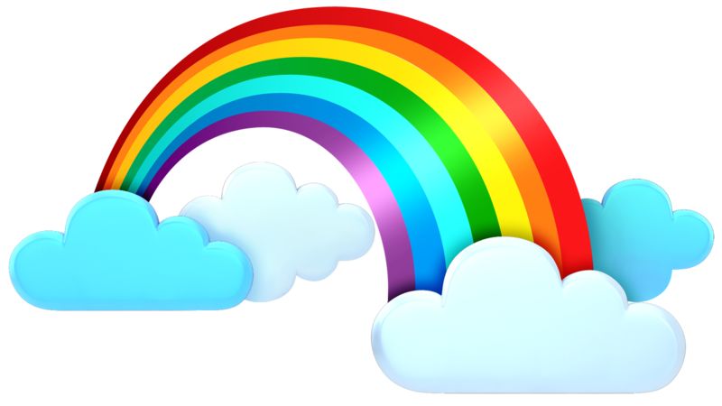 rainbow with clouds clip art