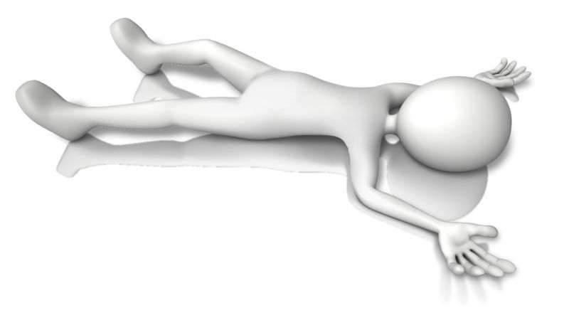 stick figure lying down