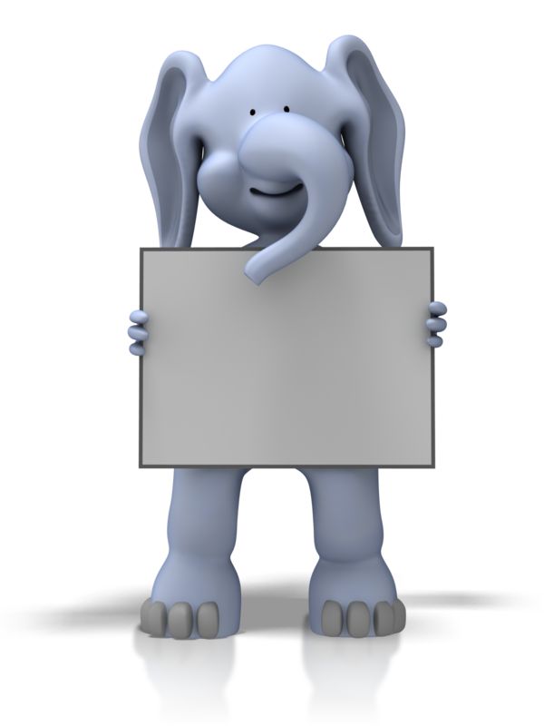 Elephant With Sign | Great PowerPoint ClipArt for Presentations -  
