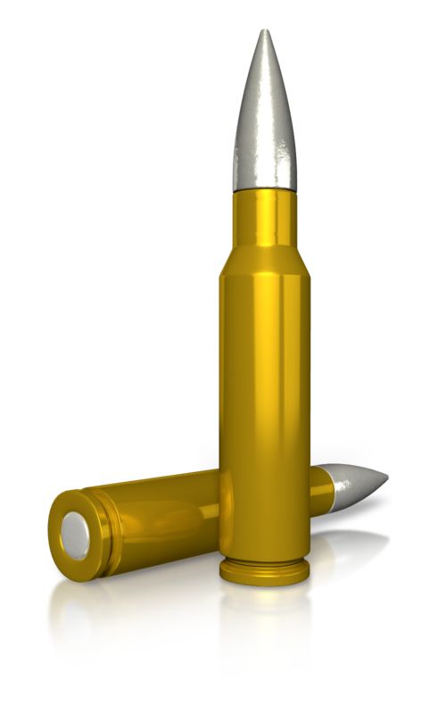 Two Rifle Bullets  Great PowerPoint ClipArt for Presentations 