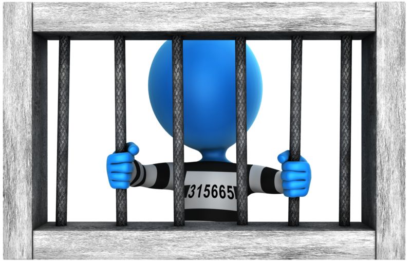 Prisoner Figure Behind Cell Window Bars | Great PowerPoint ClipArt for  Presentations 