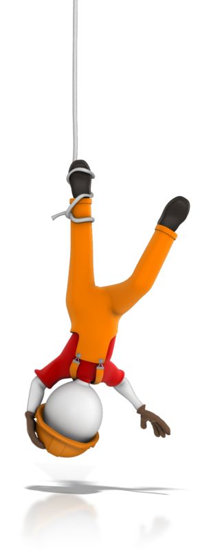 Worker Tangled Hanging Upside Down | Great PowerPoint ClipArt for  Presentations 