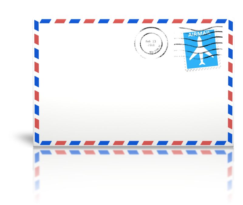 postage stamp on envelope clipart