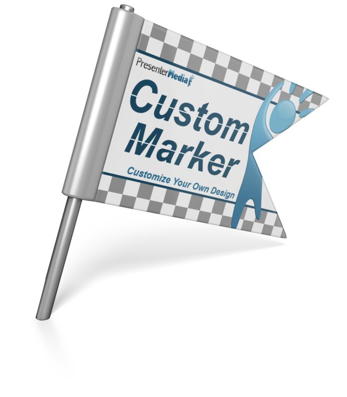 Custom Flag Pin  Great PowerPoint ClipArt for Presentations