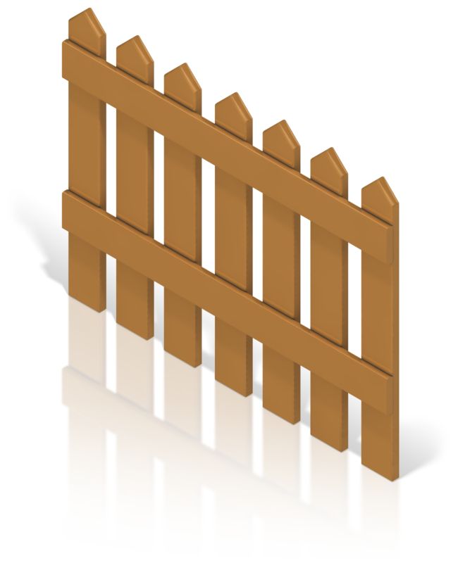 brown picket fence clip art
