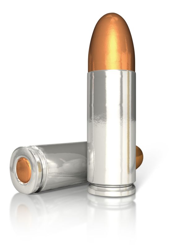 Two Rifle Bullets  Great PowerPoint ClipArt for Presentations