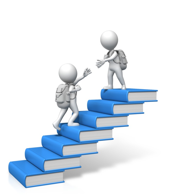 student climbing stairs clipart