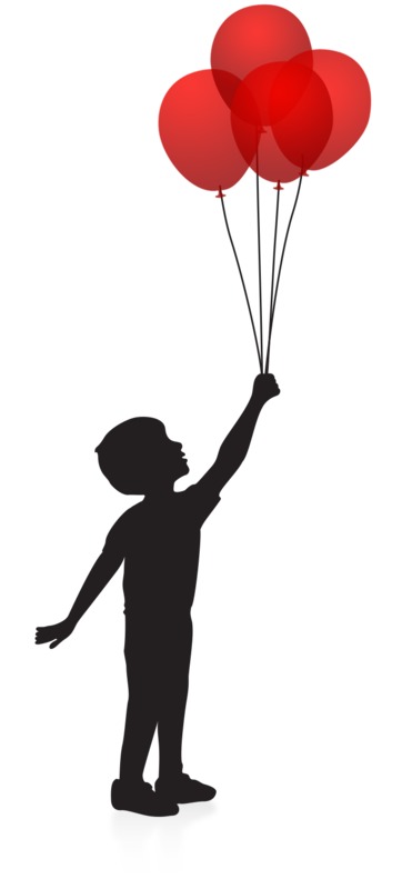 Joseph Banks Schijnen Warmte Boy Balloons Silhouette | Great PowerPoint ClipArt for Presentations -  PresenterMedia.com