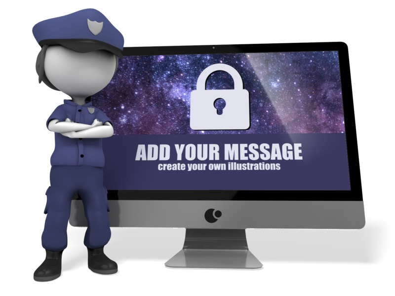 Police Officer Cyber Security | Great PowerPoint ClipArt for Presentations  