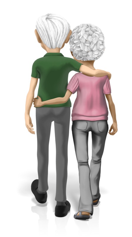 Old Couple Holding One Another | Great PowerPoint ClipArt for Presentations  