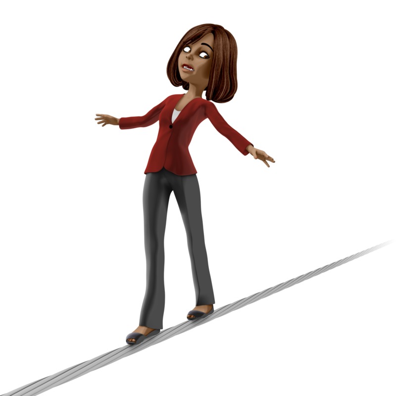 Talia On Tight Rope  Great PowerPoint ClipArt for Presentations 
