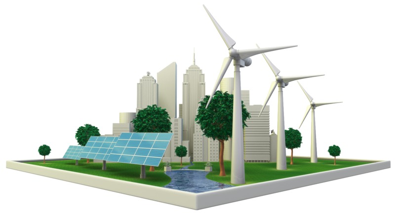 Renewable Energy City | Great PowerPoint ClipArt for Presentations -  
