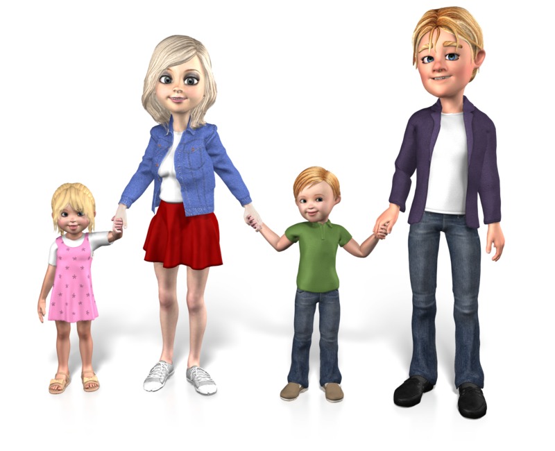 two children holding hands clipart