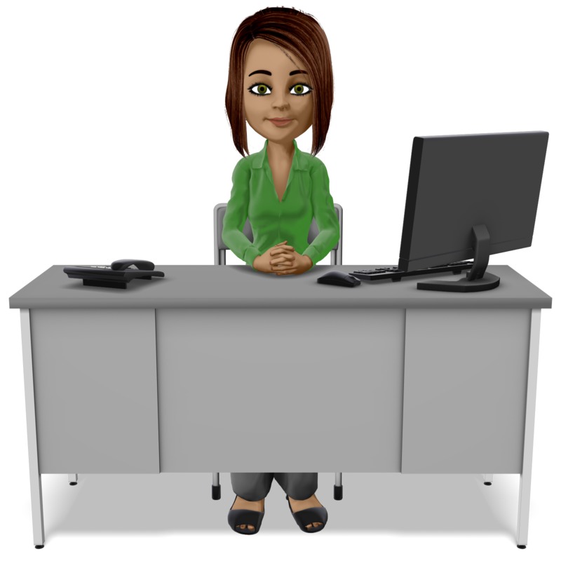 office worker at desk clipart