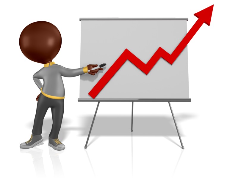 Figure With Pen Presenting Graph Increase | Great PowerPoint ClipArt for  Presentations - PresenterMedia.com