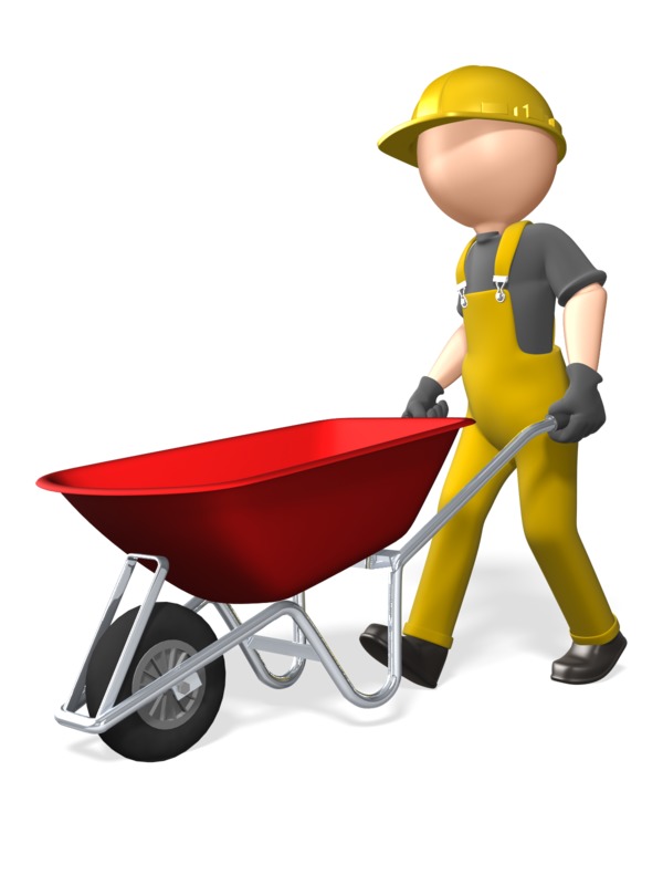 construction figure wheel barrow