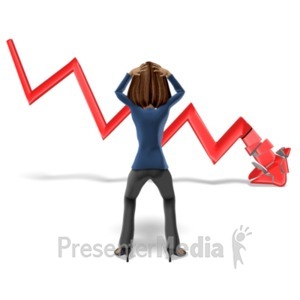 ID# 24601 - Business Woman Graph Crash - Presentation Clipart